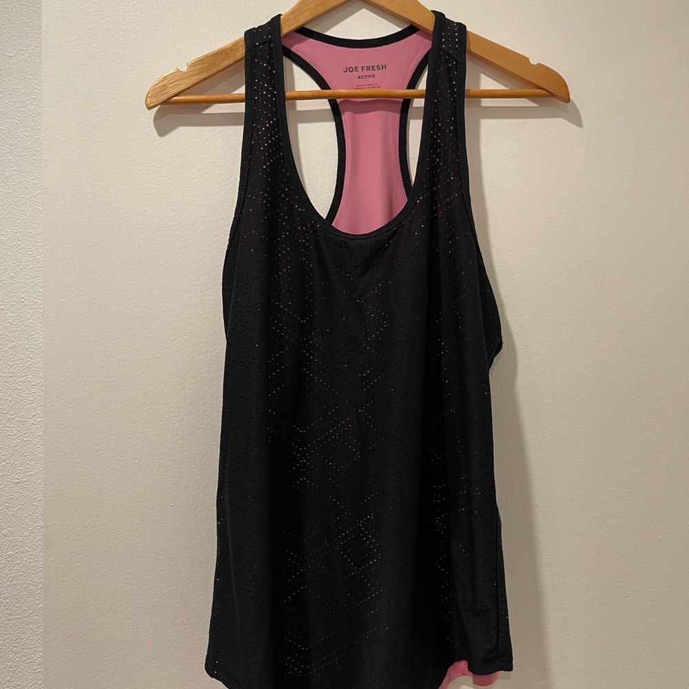Joe Fresh‎ Pink and Black Activewear Tank